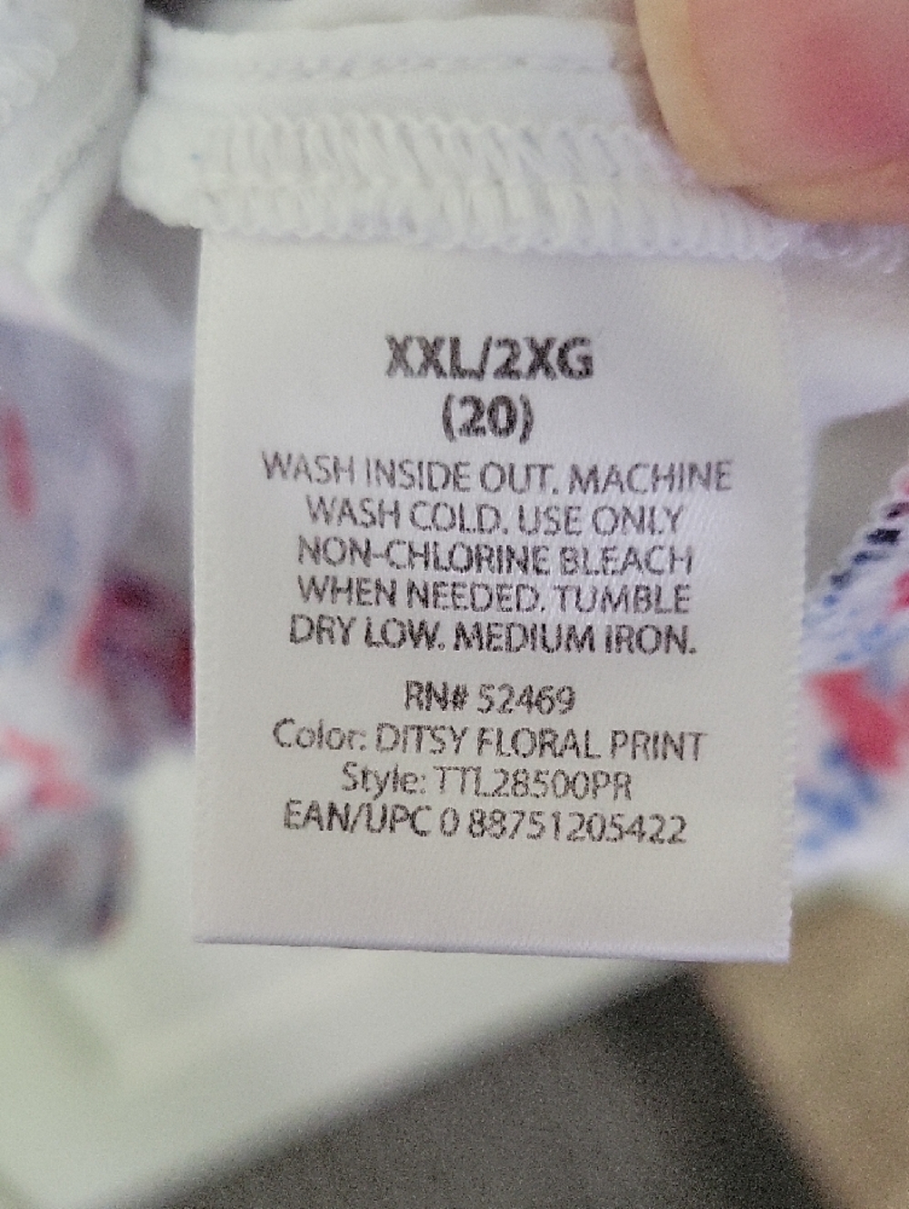 Time and Tru White Midi Dress with Red Floral Print Size 2X - Picture 7 of 7